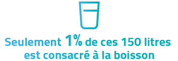 Seulement 1% de ces 150 litres est consacré à la boisson